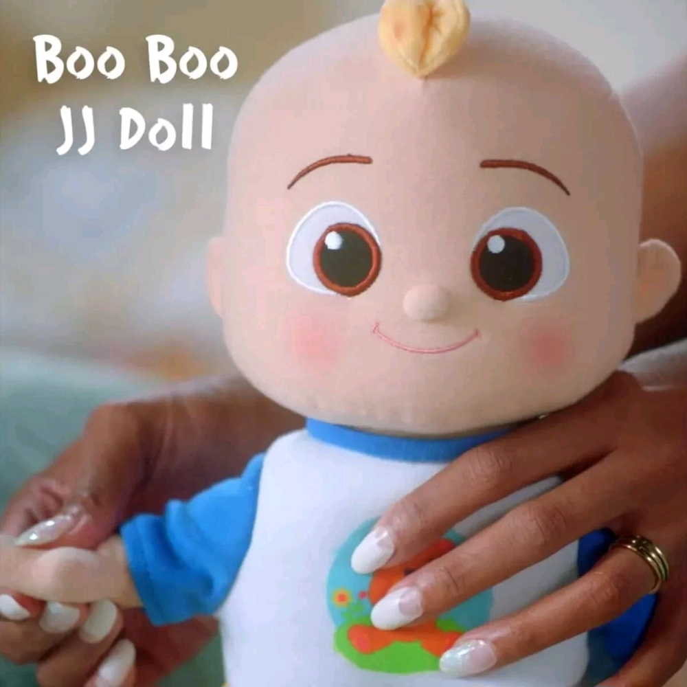 Blue and White Plush Doll with Accessories